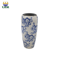 Ensemble de vases en céramique bleu et blanc, vases en porcelaine florale craquelée de style chinoiserie, grands et petits, pour la décoration de la maison, vase à fleurs