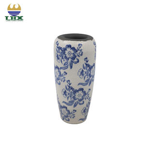 파란색과 흰색 세라믹 꽃병 세트, 가정 장식을 위한 크고 작은 크랙 글레이즈 Chinoiserie 꽃 도자기 꽃병 - Product Image 6