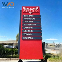 Enseigne de pylône illuminée en aluminium personnalisée pour l'extérieur Enseigne de pylône lumineuse pour la publicité