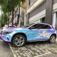 Film de protection de carrosserie de voiture WRAPMASTER 5*56 pieds, changement de couleur, PET, chrome arc-en-ciel, autocollant de voiture blanc, décoration brillante, film vinyle pour voiture