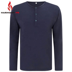 En11611 dệ<span class=keywords><strong>t</strong></span> kim dài tay áo an toàn bảo hộ lao động cháy bằng chứng Henley FR <span class=keywords><strong>t</strong></span> Áo sơ mi cho nam giới - Product Image 2