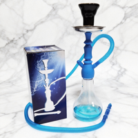 Chicha en plastique multicolore avec corps en verre transparent, chicha à tuyau unique, réutilisable, facile à nettoyer, pour les bars de loisirs, les fêtes, les narguilés