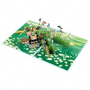 Carte de vœux artisanale en papier 3D, papillon, chat, cartes pop-up pour maman, fille, enfants, anniversaire - Product Image 3