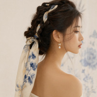 Écharpe longue et étroite en soie personnalisée, ruban pour cheveux, foulard pour le cou, pour filles et femmes, imprimé floral, bandeau fin, écharpe de plage