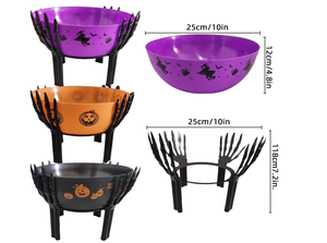 BSCI Bols à bonbons d'Halloween de style campagnard certifiés Vaisselle en plastique noir <span class=keywords><strong>Contact</strong></span> alimentaire sans danger avec logo personnalisé - Product Image 3