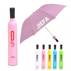 Hot Sale New Design Wine Bottle <b>Umbrella</b> Automatic Portable Folding <b>Windproof</b> <b>Umbrella</b> With Custom Logo - Product Image 2
