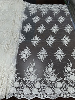 Tela de Tul Bordada con Lentejuelas de Alta Calidad, Doble Cara, Resistente a la Encogimiento, para Novias y Bodas