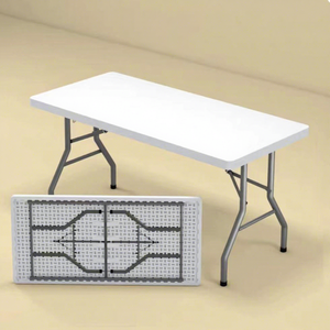 <span class=keywords><strong>Table</strong></span> <span class=keywords><strong>de</strong></span> banquet <span class=keywords><strong>pliante</strong></span> en plastique blanc pour restaurant, vente chaude, <span class=keywords><strong>table</strong></span> rectangulaire bon marché en HDPE pliable pour mariage en extérieur - Product Image 3