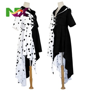 Disfraz <span class=keywords><strong>de</strong></span> <span class=keywords><strong>Cruella</strong></span> <span class=keywords><strong>de</strong></span> <span class=keywords><strong>Vil</strong></span> <span class=keywords><strong>de</strong></span> 101 Dálmatas, Vestido Negro, Cosplay, Película, Halloween, Juego <span class=keywords><strong>de</strong></span> Rol, Fabricación - Product Image 4
