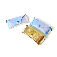 Étui personnalisé en cuir pour lunettes de soleil Étui de luxe en cuir à bouton-pression Étui en verre souple pour les yeux