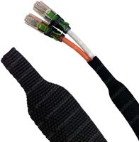 Manchon thermorétractable flexible en tissu tressé, manchons de protection thermorétractables, manchons tissés en polyester thermorétractable