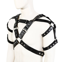 Harnais de poitrine en cuir PU pour homme, sangles ajustables, style gothique