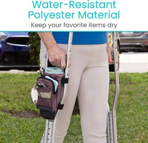 Échantillon gratuit : Sac de transport léger et durable pour béquilles, sac fourre-tout pour béquilles de jambe cassée avec poches de rangement pour patients - Product Image 4
