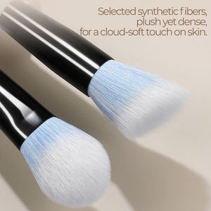 Ensemble de pinceaux de <span class=keywords><strong>maquillage</strong></span> cosmétique de haute qualité, 9 pièces, poils synthétiques doux vegan, manche en bois - Product Image 2