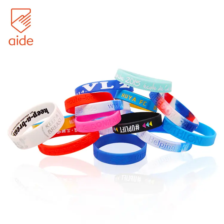 Wholesale Custom Made Personalized Cool Colored Wristbands Event Rubber Bracelets Cheap