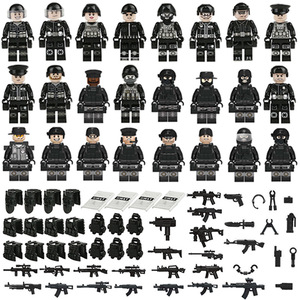 Cross-biên giới bán buôn moc cảnh sát quân sự xây dựng khối thiết lập nhựa minifigure Túi đồ chơi 22 24 28 mô hình hạt nhỏ lắp ráp - Product Image 3