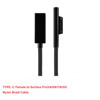 Câble adaptateur Microsoft Surface Pro 3/4/5/6/7/GO Type-C DC PD Charge rapide 15V 4A 65W/102W Utilisation informatique