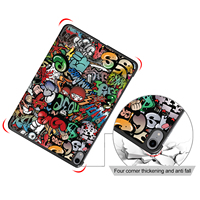 Étui de protection pour tablette en cuir PU fin avec motif imprimé pour iPad Air 11 2025/ Air 6e génération 11 2024/Air 4/5 10.9/ Pro11 2018
