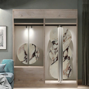 Fabriqué à la main en marbre fleur bord tirer armoire bouton tiroir poignée pour armoire chambre meubles artisanat HUB CH-269 moderne décor à la maison - Product Image 3