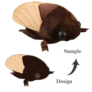 Produsen mainan mewah kustom desain OEM boneka serangga Cicada mainan seperti hidup mewah
