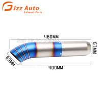 Silencieux d'échappement décoratif pour voiture de course Buse de gorge en acier inoxydable bleu brûlé Entrée 67mm Sortie 89mm Embout d'échappement universel