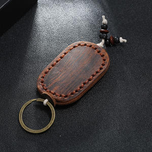 Porte-clés en cuir de <span class=keywords><strong>vachette</strong></span> vintage cousu à la main <span class=keywords><strong>Double</strong></span> pendentif Simple personnalité porte-clés léger pour hommes femmes sacs grande clé - Product Image 6