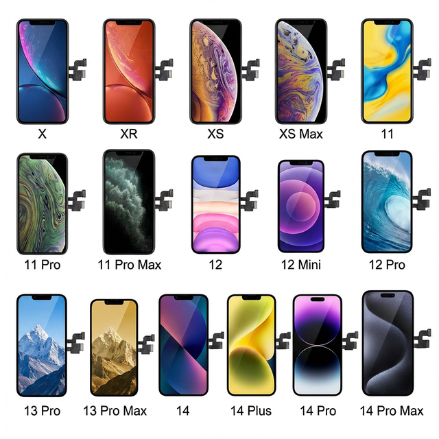 Soft OLED Display for iPhone X XS Max 11 12 13 14 15 Pro Max Series Screen Replacement Original Quality Touch Digitizer Assembly