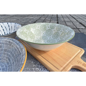 Ensemble de bols à soupe ramen en, service de nouilles de riz, en porcelaine, en céramique, <span class=keywords><strong>grande</strong></span> couleur verte, vente en gros, 5 pièces, 47 oz - Product Image 5
