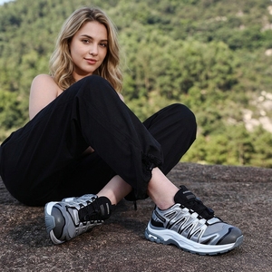 Chaussures de trail respirantes pour hommes, système de lacets rapides, semelle antidérapante, baskets de randonnée stables pour les sports de plein air et le trekking - Product Image 4