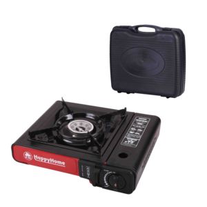 Estufa de Camping Portátil Automática de Gas Butano de Acero de la Marca <span class=keywords><strong>HappyHome</strong></span> para Exteriores con Maletín Negro - Product Image 1