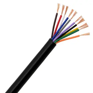 Produsen kabel dan kabel kabel kabel kontrol sinyal Unit AC 100ft kabel pencahayaan PVC kualitas tinggi RVV 10C 1.5mm hitam