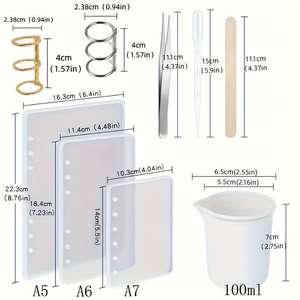 Ensemble de moulage en résine pour carnet A5, A6, A7, couverture de carnet, moule en silicone pour résine époxy, kit de résine époxy DIY - Product Image 5
