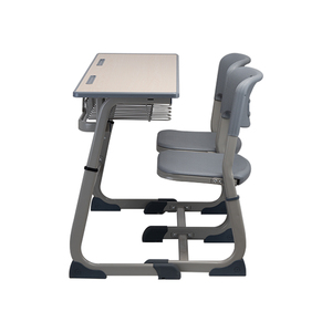 Parte superior de MDF y Marco de metal aula Academia 2 personas muebles dobles para adolescentes juego de <span class=keywords><strong>escritorio</strong></span> y silla escolar - Product Image 4