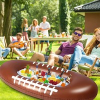 Table de fête gonflable en PVC la plus vendue, thème football, avec plateau à fruits, table à bière et seau à glace 143x64x30CM