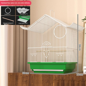 Kuş kafesi ev asılı süs kuş kafesi şakayık inci Wenniao kaplan cilt papağan Metal üreme kafesi basit kafes - Product Image 6