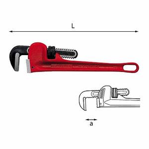 Également clé à molette 302 N 73 mm à mâchoires dentelées, qualité industrielle, en acier au chrome-vanadium, ouverture réglable - Product Image 1