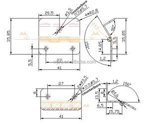 Металлогибочная никелированная мебельная фурнитура Guangyou, небольшой стальной складной шарнир - Product Image 2