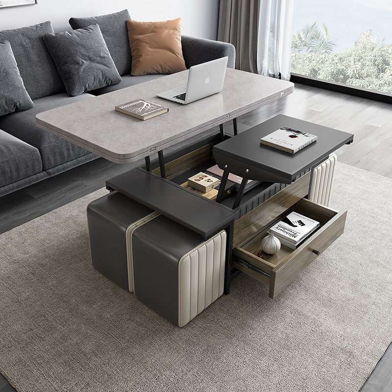 Source Multifunctional square coffee table dining table dual purpose Nordic  style living room household folding lift coffee table on m.alibaba.com