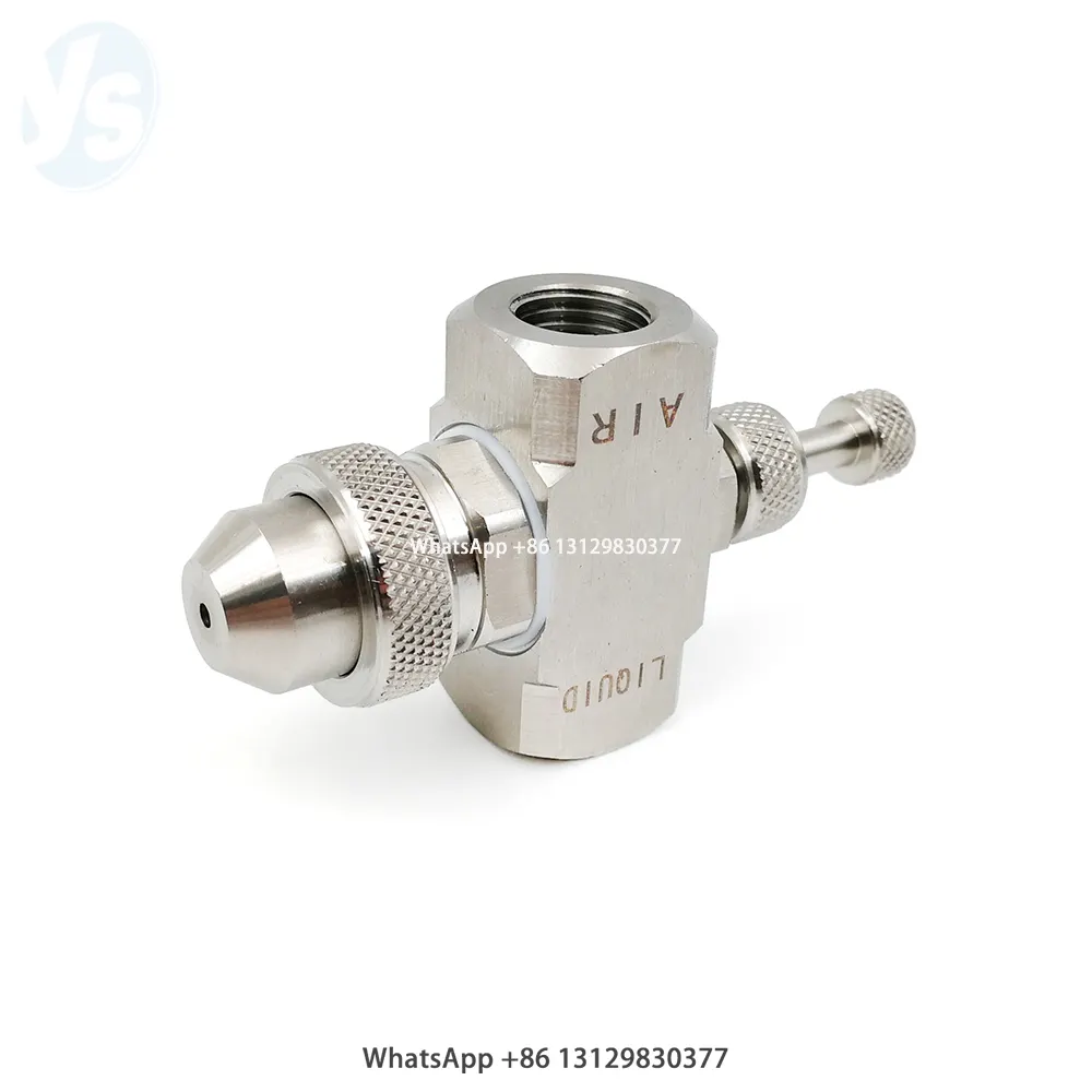 YS Pressure circular air atomizing nozzle two-fluid atomizing nozzle stainless steel adjustable water vapor atomizing