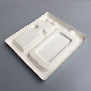 Atacado de New Environmentally Friendly Sugarcane Pulp Wet Pressed White Electronic Paper Holder com Reciclável Insert <span class=keywords><strong>Mold</strong></span> - Product Image 5