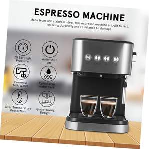 Machine à expresso de qualité commerciale 2 en 1, haute pression 19 bars, cafetière électrique pour la maison, mousseur à lait - Nouveauté - Product Image 5