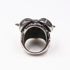 Anillos de Acero Inoxidable de Estilo Popular al por Mayor, Color Personalizado, con Diseños de Lucifer, Cabra, Ramo, Calavera de Diablo, Cruz y Cuerno - Product Image 3