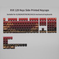 Usine QWERTY PBT Keycaps 5 côtés Sublimation de colorant pour Cherry MX Gamer clavier mécanique 131 touches minimalisme RVB briller à travers