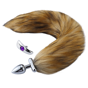 Deformable Replatable Fox Tail Butt Plug para parejas coqueteo Cosplay Animal Fox Tail Ears Set Sin vibrador Metal Anal Butt Plug - Product Image 3