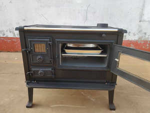 Estufa de Leña de Venta Directa de Fábrica de Hierro Fundido Negra para Cocina con Diseño Gráfico Horno de Cocina Moderno y Estufa de Leña Grande BSC003 - Product Image 2
