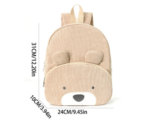 Custom Name Embroidery Corduroy Bear Kids Backpack Cartoon Large Capacity Kindergarten Preschool <b>Toddler</b> School <b>Bag</b> - Product Image 3
