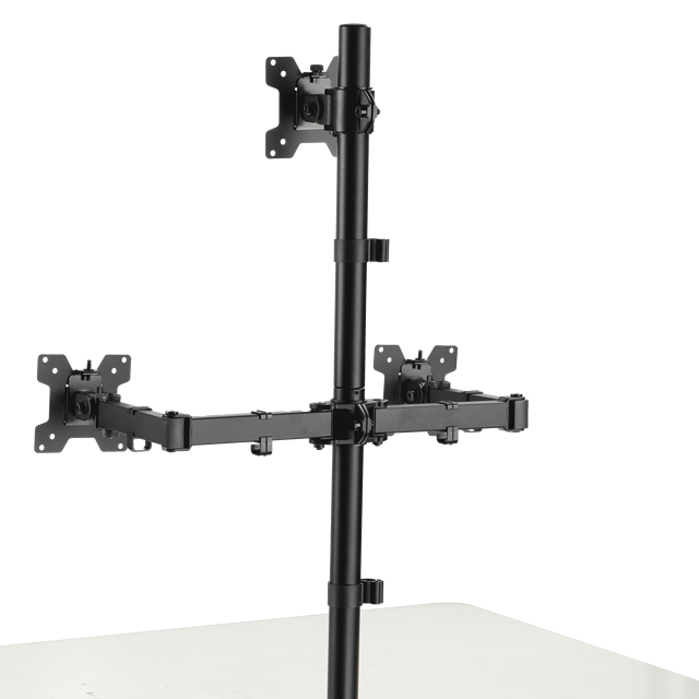 Desktop LCD Mount Triple Monitor Arm Monitor Stand Max Vesa100*100 Max 8kgs Office Display Holder