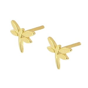 ROXI S925 Boucles d'oreilles clous en argent sterling, motif libellule bambou, style mode forêt, petites et fraîches - Product Image 1