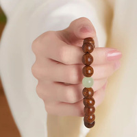 Bracelet en bois de santal doré 8mm 6mm 10mm, perles bouddhistes en bois à boucle unique, bijou unisexe, cadeau, bracelet perlé en bois