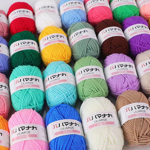 Jp Bán Buôn Đầy Màu Sắc Crochet Sợi Mềm Sữa Bông Sợi 4 Ply Chải Kỹ Tay Đan Sợi - Product Image 1